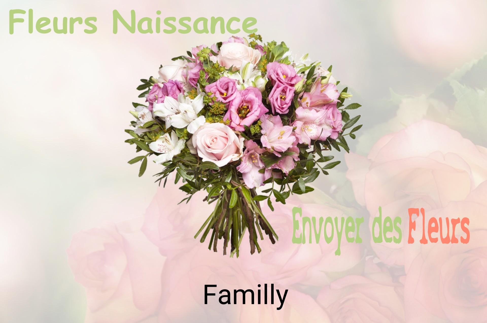 Bouquet de fleurs de naissance livré à Familly